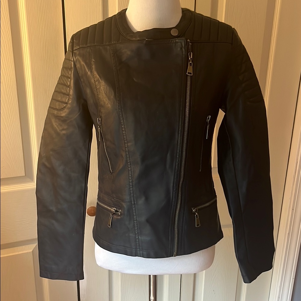 Olivia Miller Blue polyester Jacket Moto Style